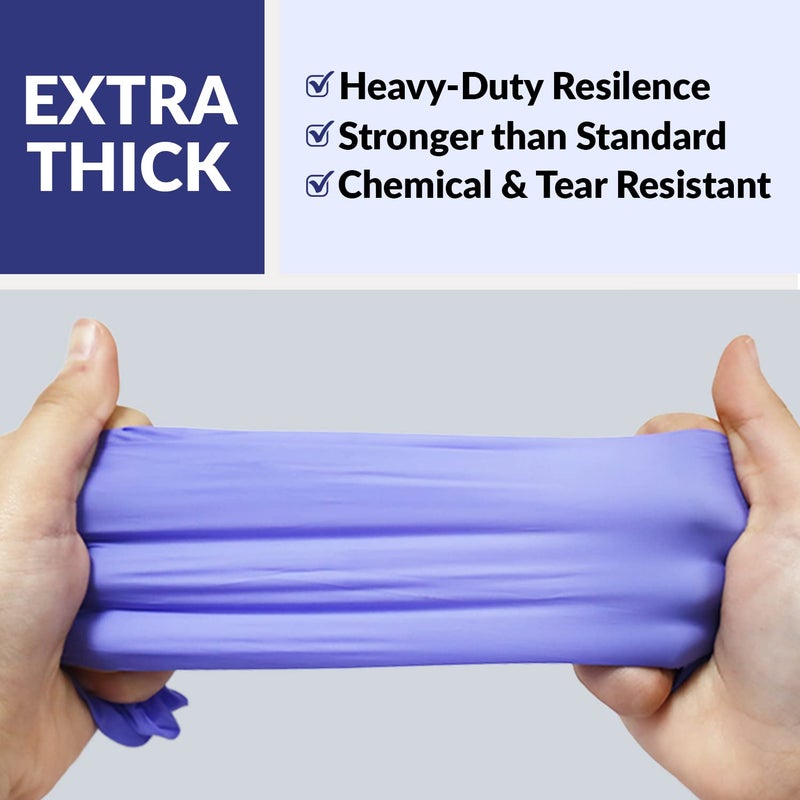 Klex قفازات كليكس نيتريل للفحص - درجة طبية، خالية من البودرة، خالية من مطاط اللاتكس، قفاز فحص قابل للتخلص، قوي وآمن للطعام، لافندر م متوسط، علبة من 100 - Image 3